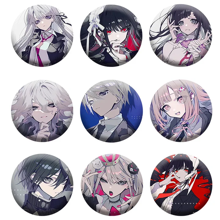 

5,8 см Мультяшные круглые Броши Naegi Makoto Kirigiri Kyoko Maizono Sayaka аниме изысканный круглый значок ошейник анимационные производные