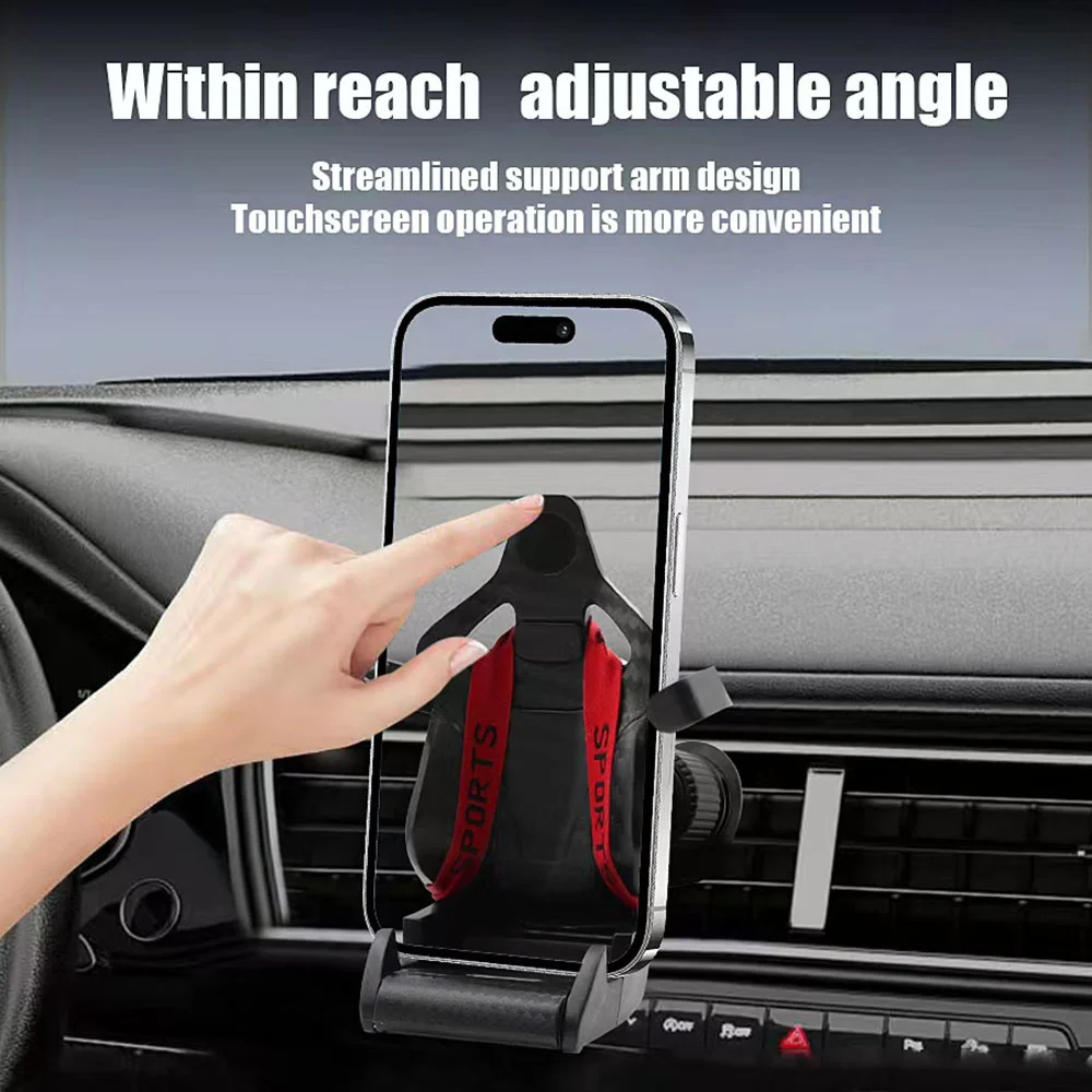360 Rotatable Car Vent Phone Holder with Attraction Locking System Not Slip Phone Bracket for Stable & Safe Navigation