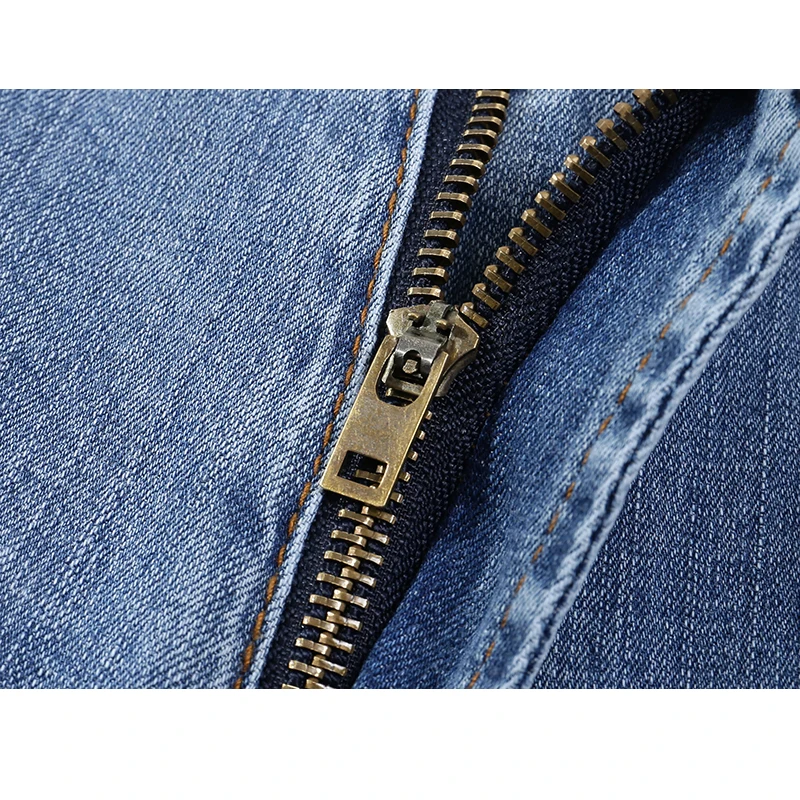 Man Jeans Brand 2024 Spring And Autumn Slim Straight Regular Cut Light Blue Stretch Fashoin Men's Clothing Male Long Trousers 5