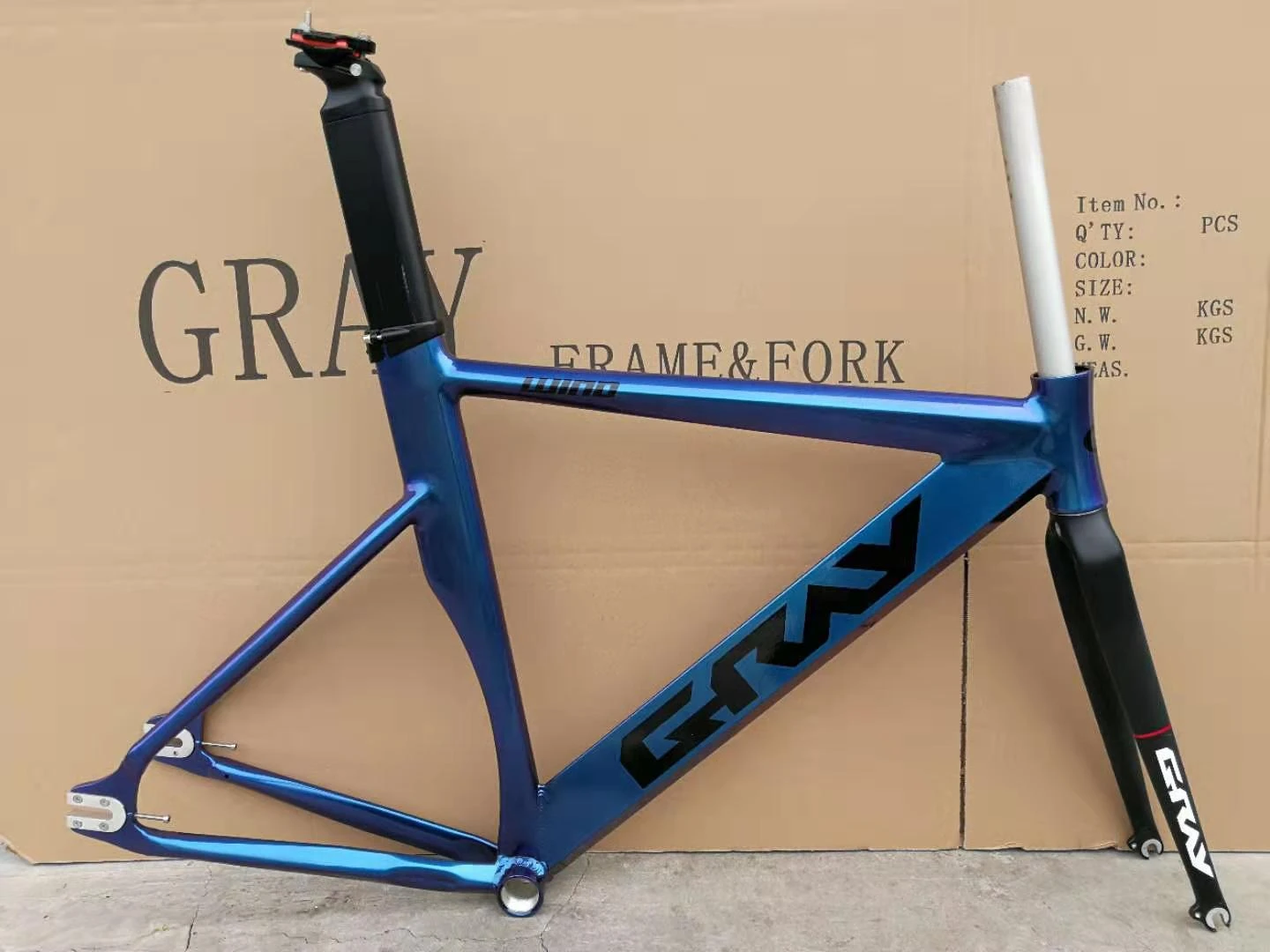 Gray F15 Fixed Gear Bike Single Speed Carbon Fork Aluminum Alloy 6061