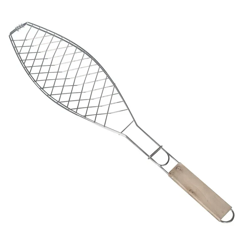 

Roasting Fish Grilling Basket Vegetable with Folding Handle DIY Flexible Nonstick Outdoor Barbecue Tool Portable Burger Mesh BBQ