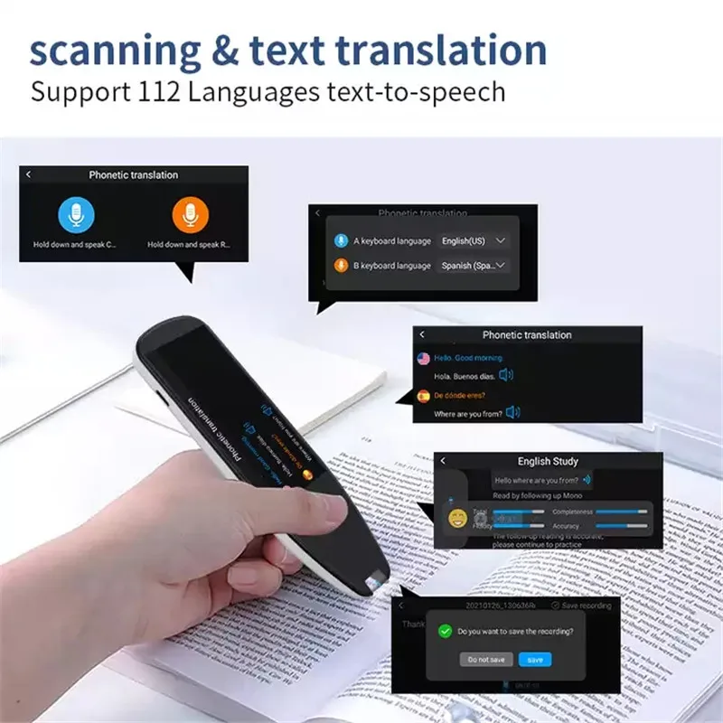 Translation Pen Smart Voice Photo Scan Translator Pen X5 PRO Multi Real-Time Language 112 Support Offline Online Translation Dictionary Pen translation pen