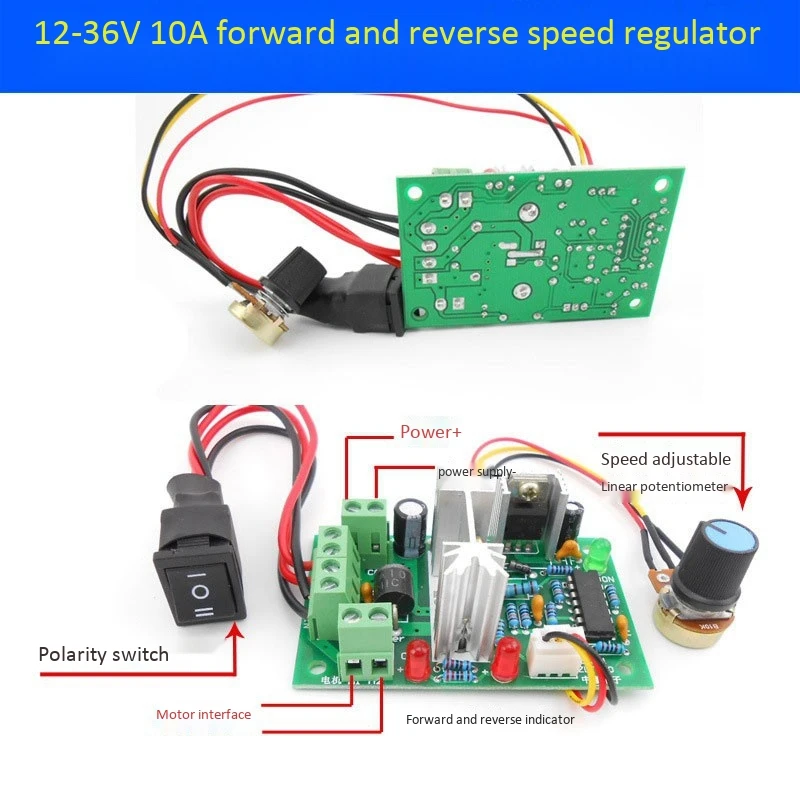 PWM DC Motor Speed Controller Switch DC 20A Current Regulator 10-60V PWM Controller 150W 12V 24V 36V 48V