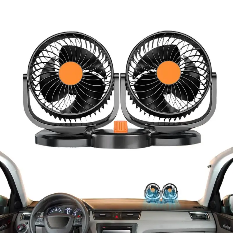 

Двойной Автомобильный Вентилятор свободного угла вращающийся Автомобильный охлаждающий вентилятор Регулируемый Мощный ветер электрические автомобильные вентиляторы для приборной панели охлаждающий воздушный циркулятор