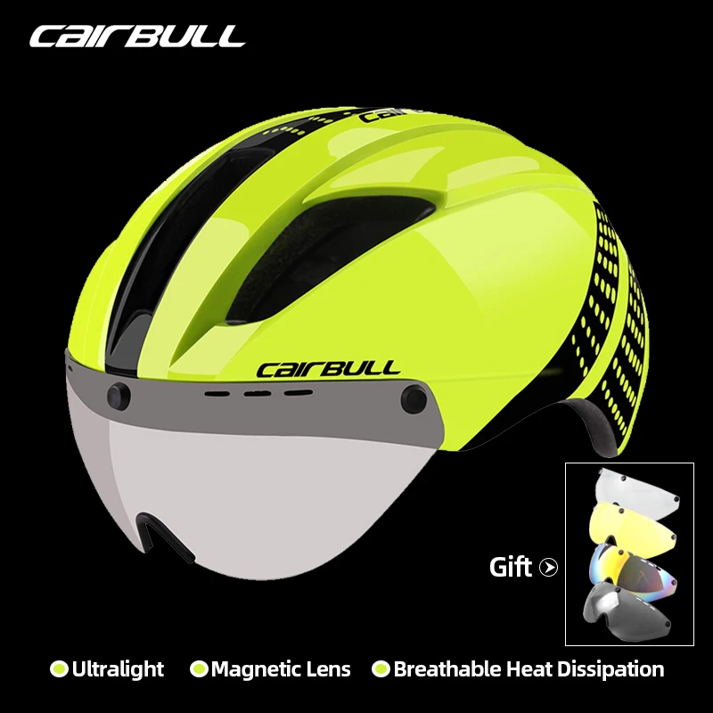 Casco Da Bicicletta Da Strada Da Uomo Con Occhiali Magnatici Regolabili Casco Da Mountain Bike Berretto Da Ciclismo Femminile 295G Protezione Pc + Eps