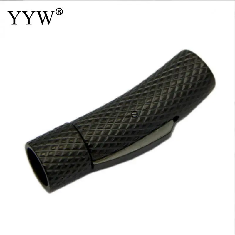 10pcs 6mm Hole Stainless Steel Bayonet Clasp Push Lock Lace Buckle Leather Cord Clasps For Diy Bracelet Jewelry Making
