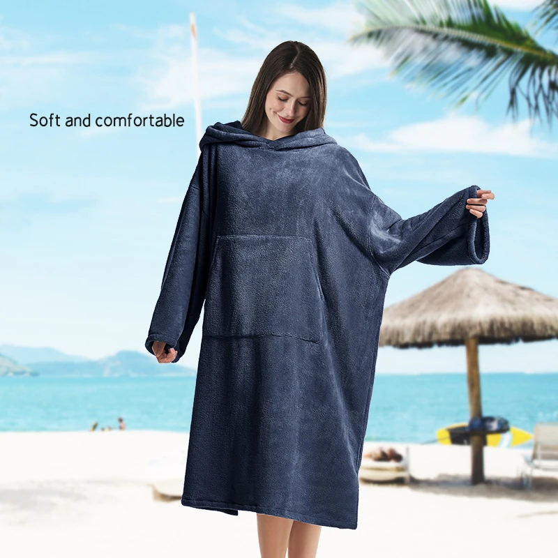Unisex Towel Poncho Camo Dive Changing Robe with Hood Sleeve Pocket for  Surfer Swimmer One Size Fit All - AliExpress