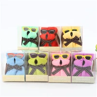 1Pc Cute Dog Cake Shape & Sun Glasses Superfine Fiber Towel, Mother's Day Children's Day Wedding Gifts, Friend Birthday Present 1