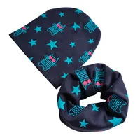 Autumn Winter Baby Hat Set Love Heart Cats Print Baby Girl Hat Boy Cap Infant Hat Scarf 4
