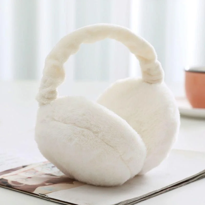 New Earmuffs Women's Winter Cute Foldable Simple Ear Cover Ear Protection Korean Version Warmth Plush Warm Anti-freeze Eartips