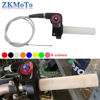Motorcycle visual 1/4 Quick Turn Throttle Grips Settle & twist gas throttle handle+980MM Throttle Cable Dirt Pit Bike Motocross 1