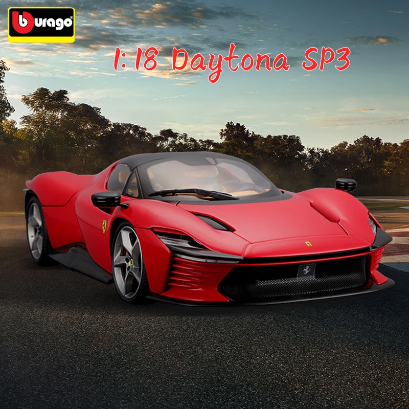 Burago Ferrari 1:18 Daytona Sp3 Modello Di Auto Simulazione Modello Di Auto In Lega Auto Giocattolo Copertina Rigida Decorazione Desktop Collezione Re