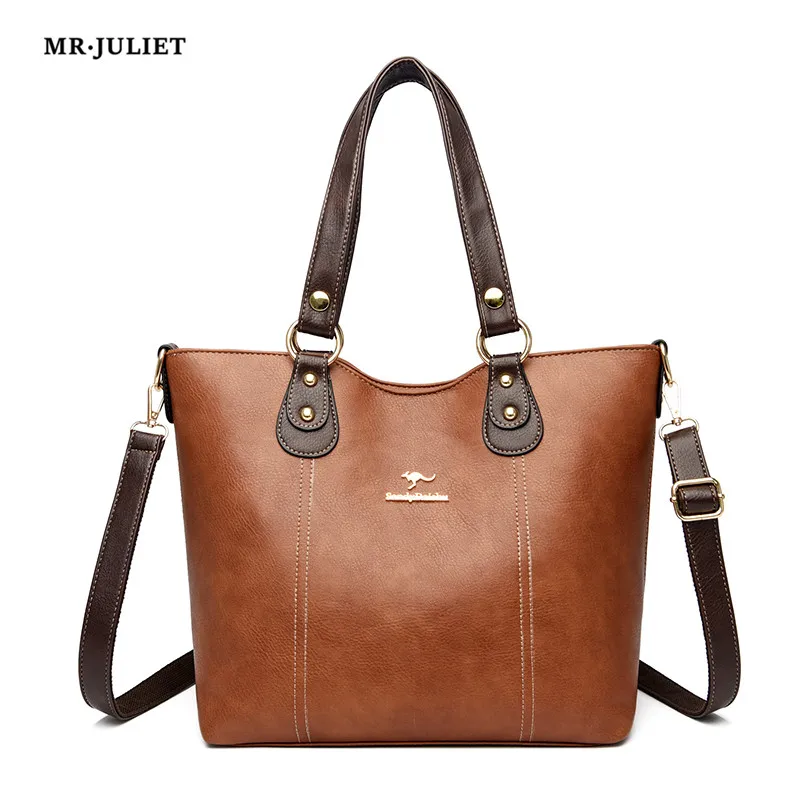 

MR·JULIET 2022 New High-end Leather Retro Shoulder Bag Large-Capacity Simple And Versatile Western-style Handbag