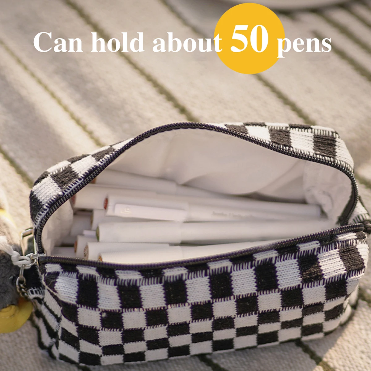 INS Pencil Case Cosmetic Bag Large capacity Knitting INS kawaii Korean Stationery school Supplies