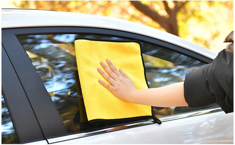 Doppelseitige Auto-Mikrofasertücher Super saugfähig Waschen Auto Trockentuch Fenster Glas Doppelschicht Reinigungstuch Großhandel