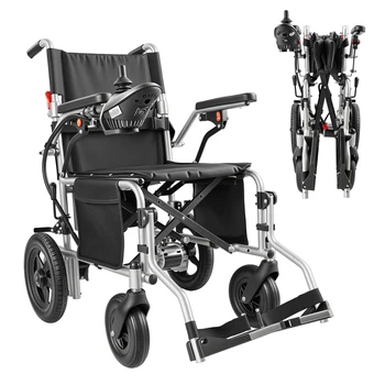 Carico massimo fino a 150 kg, sedia a rotelle elettrica pieghevole, motore da 500 W, batteria al litio da 13 Ah, autonomia di 24 km, facile da piegare e trasportare