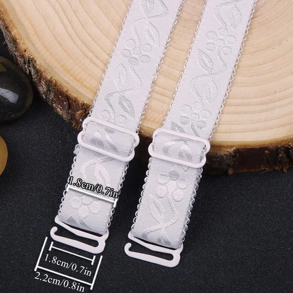 1 Pair Of Bra Straps Width Metal Buckle Bra Straps Colorful Lace Side Adjustable Shoulder Straps Non-Slip Intimates Accessory