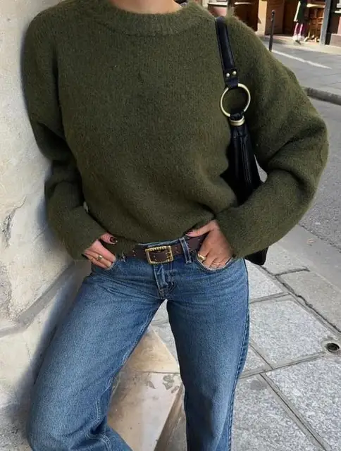 الكورية عادية كسول المرأة محبوك سترة الصوفية طويلة الأكمام بلون تي شيرت سترة الملابس النسائية تريكو المرأة 2