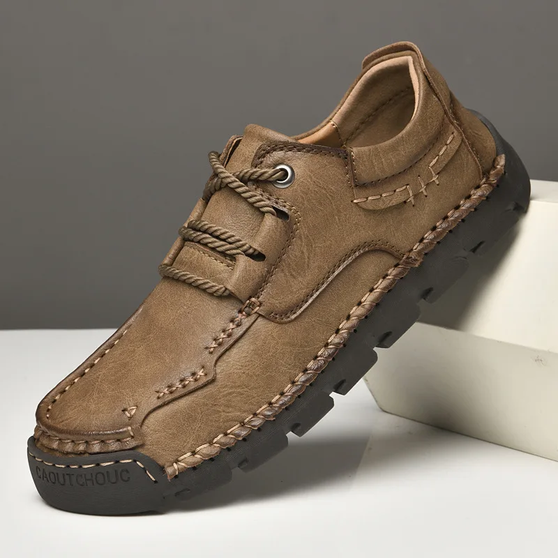 Men's Genuine Leather Casual Shoes Comfortable Breathable Business Shoe Sneakers Driving Shoes Men Loafers Moccasins Plus Size48
