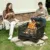 26 Inch Outdoor Wood Burning Fire Pit with Mesh Cover and Fire Poker Large Square Metal Fireplace Ideal for Patio Backyard Gard 4