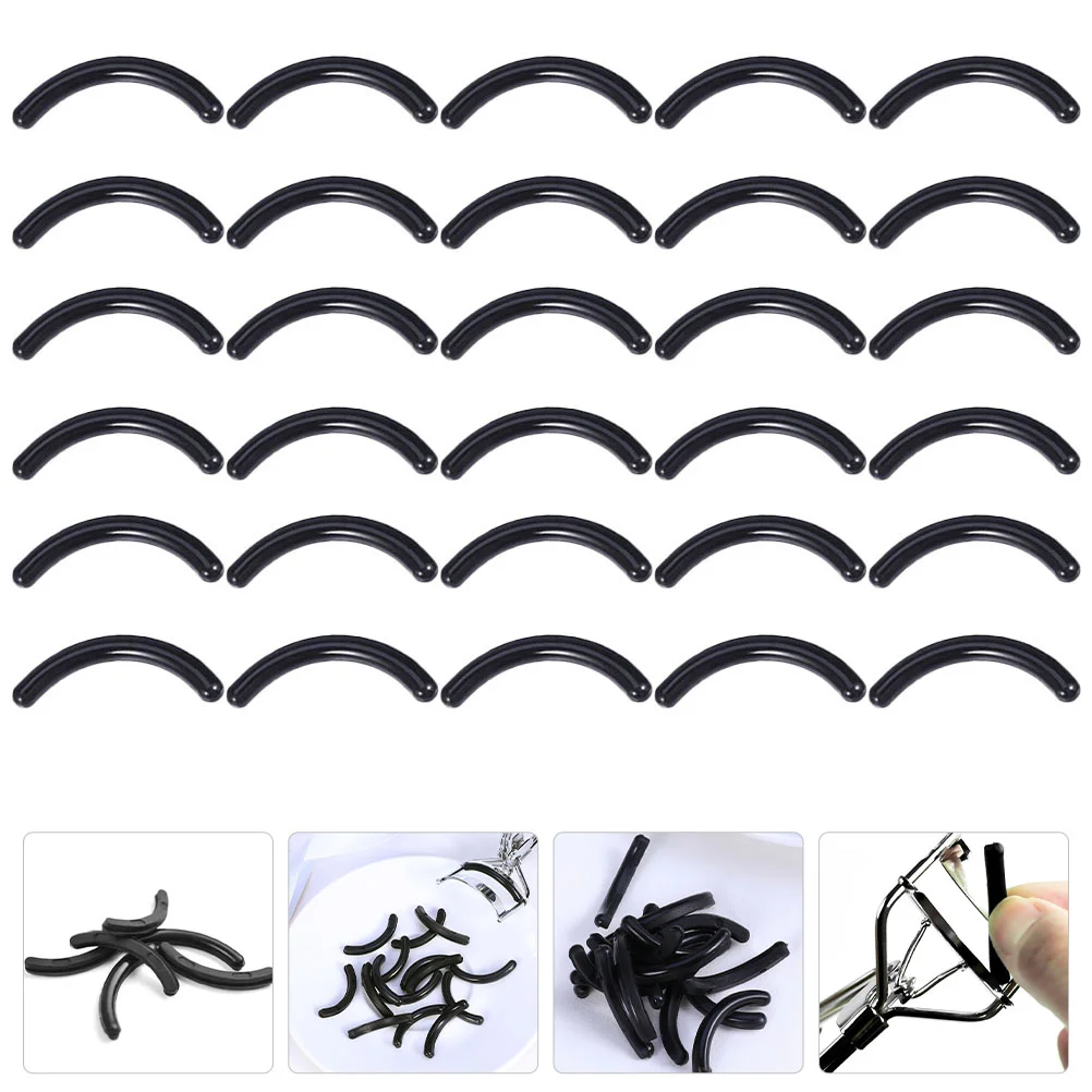 200 Pcs Black Eyelash Curler Refill Pads Strip Gums Replacement Bands Premium Rubber Curler Makeup Tool eyelash Enhancer Beauty
