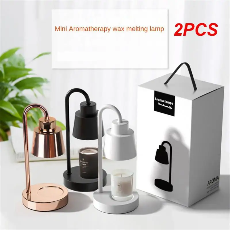 

2PCS Electric Candle Heating Lamp Retro Candle Warmer Light Dimming Switch Melting Wax Night Light Romantic Table Lamp