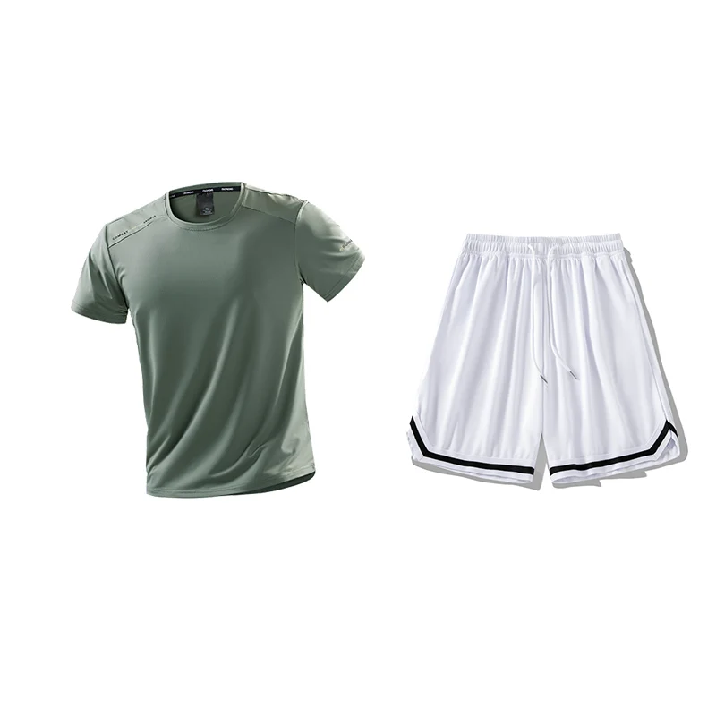 Men's Activewear Combo Lightweight T - shirt and Shorts with Side Stripes Great for Outdoor and Indoor Sports Trend