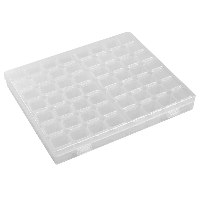 

56 Grid Storage Tool Diy Removable Clear Plastic Organizer Nail Art Rhinestone 56 Diamonds Jewelry Grid Earrings Bead Necklace S