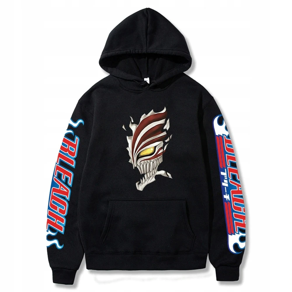 

Толстовка с забавным аниме и отбеливателем Kurosaki Ichigo, толстовки для мальчиков и девочек, Японская уличная одежда, мужские и женские повседневные пуловеры, аниме одежда