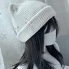 Gothic Knitted Beanie Hat for Women Y2K Cat Ear Hat Handmade Crochet Skull Hat Female Teens Subculture Headwear 5