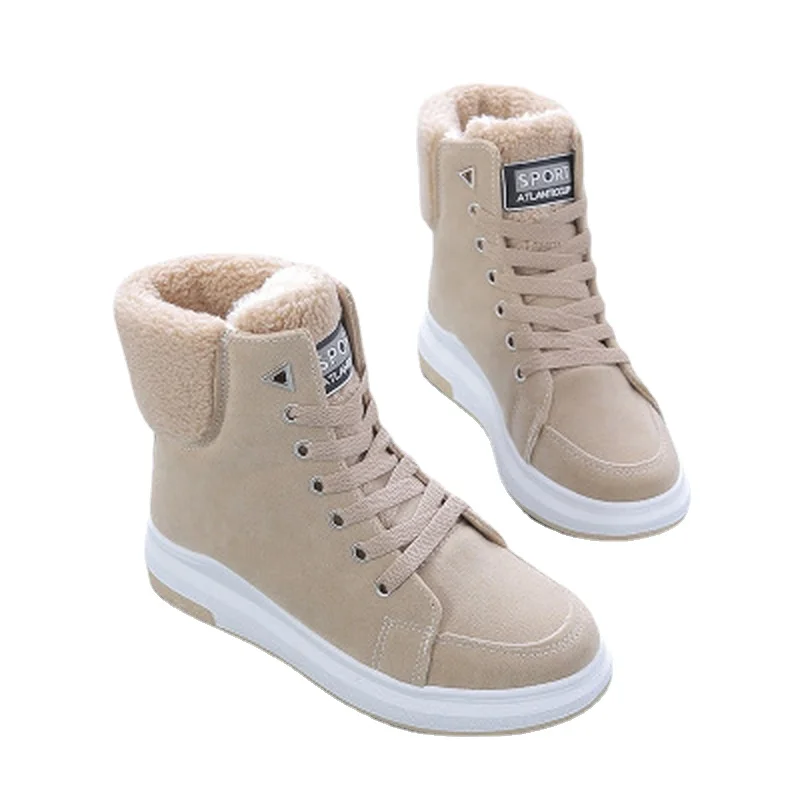 Women Shoes Fashion Botas Mujer Winter Warm Ankle Short Boots Female Footwear Lace Up Flat Platform Casual Ladies Shoes New