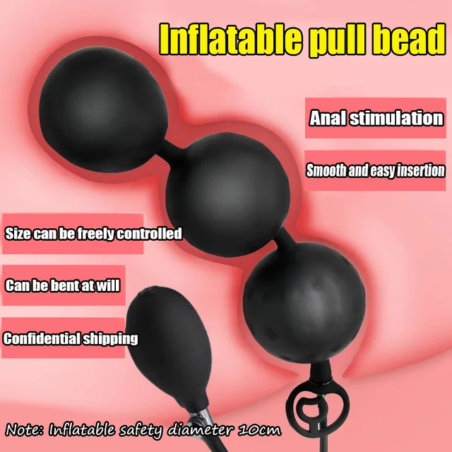 Aufblasbare Analzäpfchen mit drei Bällen, Analzäpfchen für den hinteren Gerichtshof, weibliches Sexspielzeug, Prostatamassage, Sexspielzeug für Erwachsene