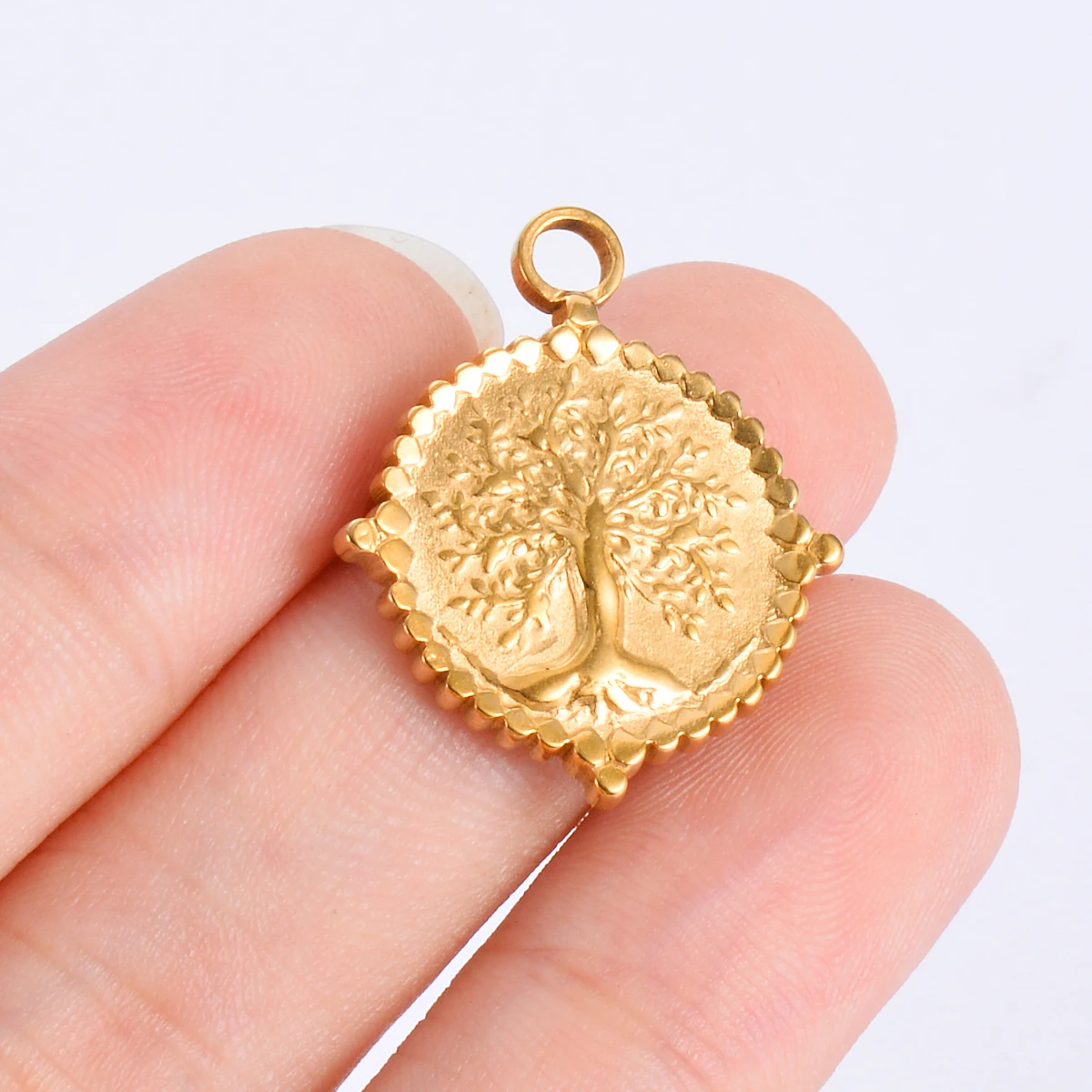 

10pcs Round Tree of Life Charms Pendant Medal Coin Stainless Steel For DIY Necklace Earrings Jewelry Crafts Making Accessories
