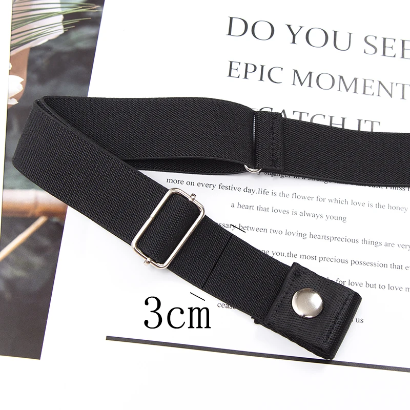 Elastic Belt Without Buckle Canvas Women Buckle Free Belt Ladies Jeans Pants Waist Lazy Belt Stretch No Buckle Invisible Belt