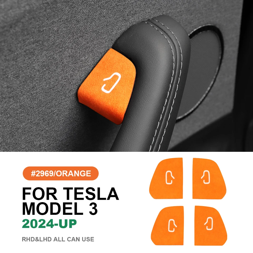 Tesla Model 3 Highland 2024 모델 Y Juniper 2025 장식 자동차 액세서리 용 이탈리아 탑 스웨이드 도어 스위치 패치 트림 커버 Tesla Model 3 Highland 2024 모델 Y Juniper 2025 장식 자동차 액세서리 용 이탈리아 탑 스웨이드 도어 스위치 패치 트림 커버