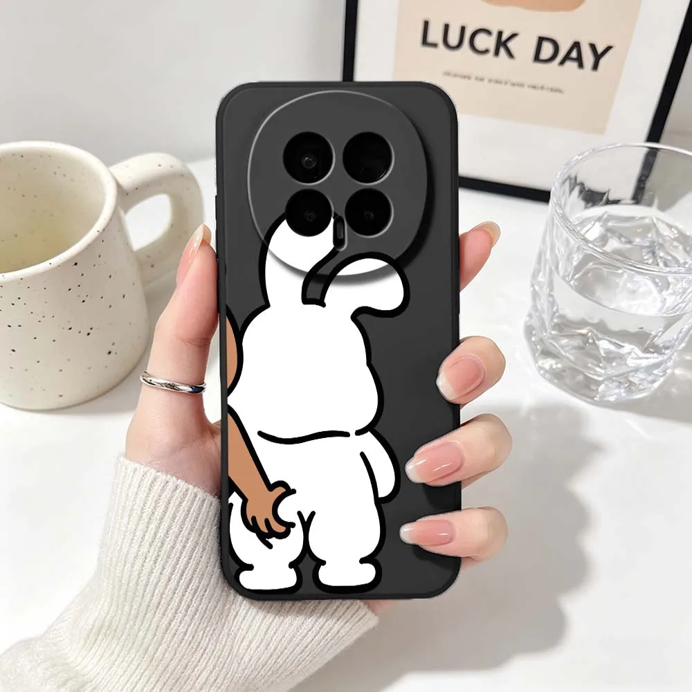 Adorable Bear and Bunny Couple Phone Case - Black