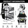 45L Tactical Backpack 3P Bag with Water Bottle Pocket Outdoor Hiking Pack Waterproof Climbing Rucksack Camping Trekking Mochila 2