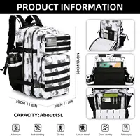 45L Tactical Backpack 3P Bag with Water Bottle Pocket Outdoor Hiking Pack Waterproof Climbing Rucksack Camping Trekking Mochila 2