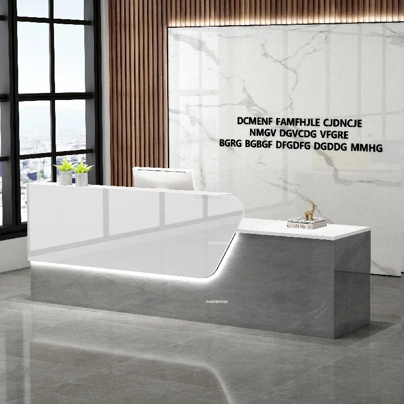 Light Luxury Reception Desks Office Front Desk Reception Counter Modern Commercial Small Office Furniture Hair Shop Bar Counter
