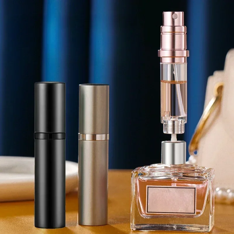 Mini Aluminum Spray Perfume Atomizer 5ML Empty Refillable Storage Bottle Portable Cosmetics Traveling
