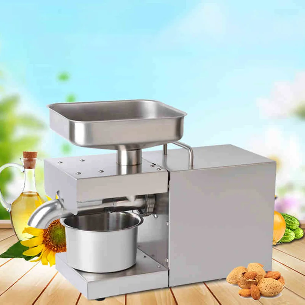 Automatic Household Business Stainless Squeezing Machine Screw Cold Oil Press Sunflower Seeds Peanut Olive Extraction Equipment |