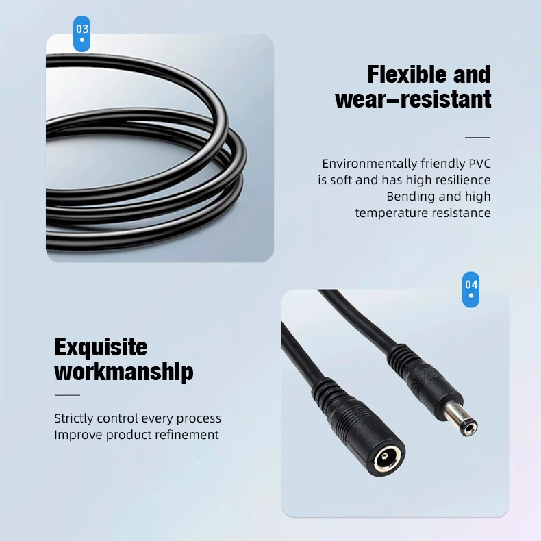 5.5 x 2.1mm 1 Female to 2 4 8 Male DC Power Splitter Plug Cable Adapter 12V For CCTV Home Security Camera Accessories DVR LED