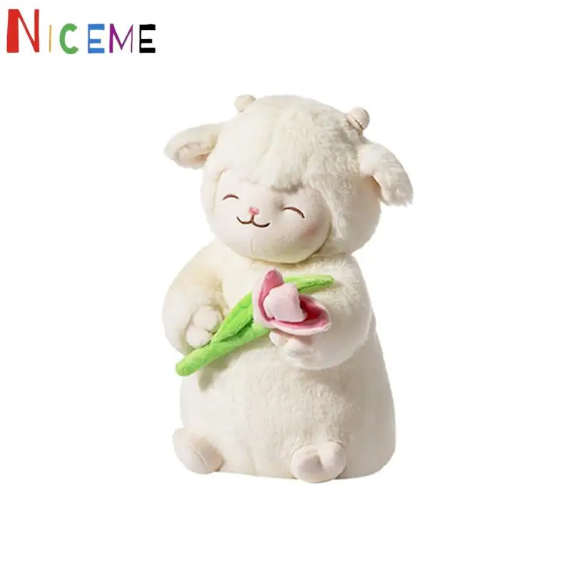 

Super Soft Doll Sweet White Sheep Lam Hold Tulip Flower Plush Doll Soft Stuffed Lamb With Tulip Plushie Toy Cute Gift For Kid