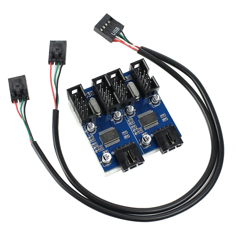 

Материнская плата 9-контактный USB-разъем Усилитель 9-контактный USB 2.0 порт расширения до 4x9-контакта USB 2.0 порт расширитель карты