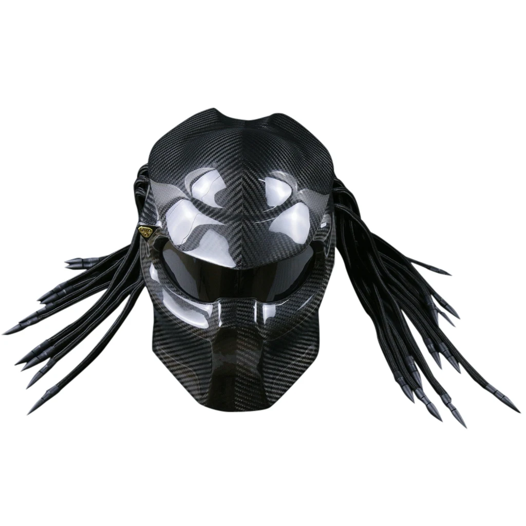 

100% 3K For Predator Carbon Fiber Motorcycle Helmet Full Face Iron Helmet With Safety Certification