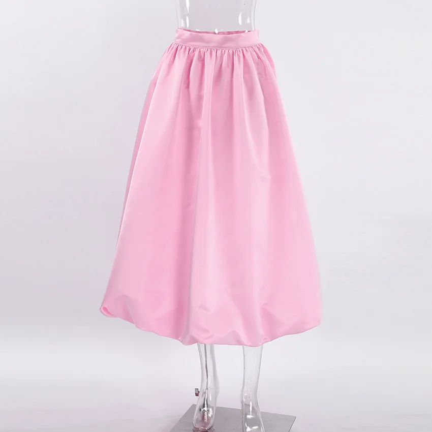 Faldas blancas elegantes de satén, faldas largas plisadas de moda para mujer, faldas de fiesta nocturnas de primavera.