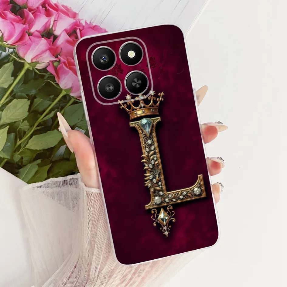 Clear Luxury Crown Letter Silicone Couple Phone Case - Soft and Stylish Protection