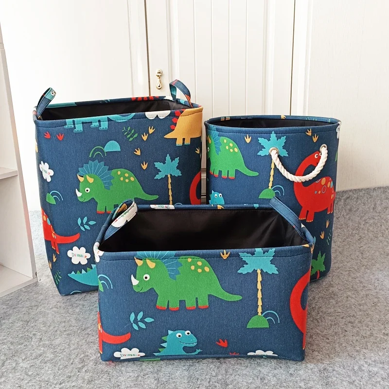 Cartoon Dinosaur Laundry Basket Folding Fabric Laundry Hamper for Kids Boys Clothes Toys Storage Basket for Home Bedroom Nursery 2