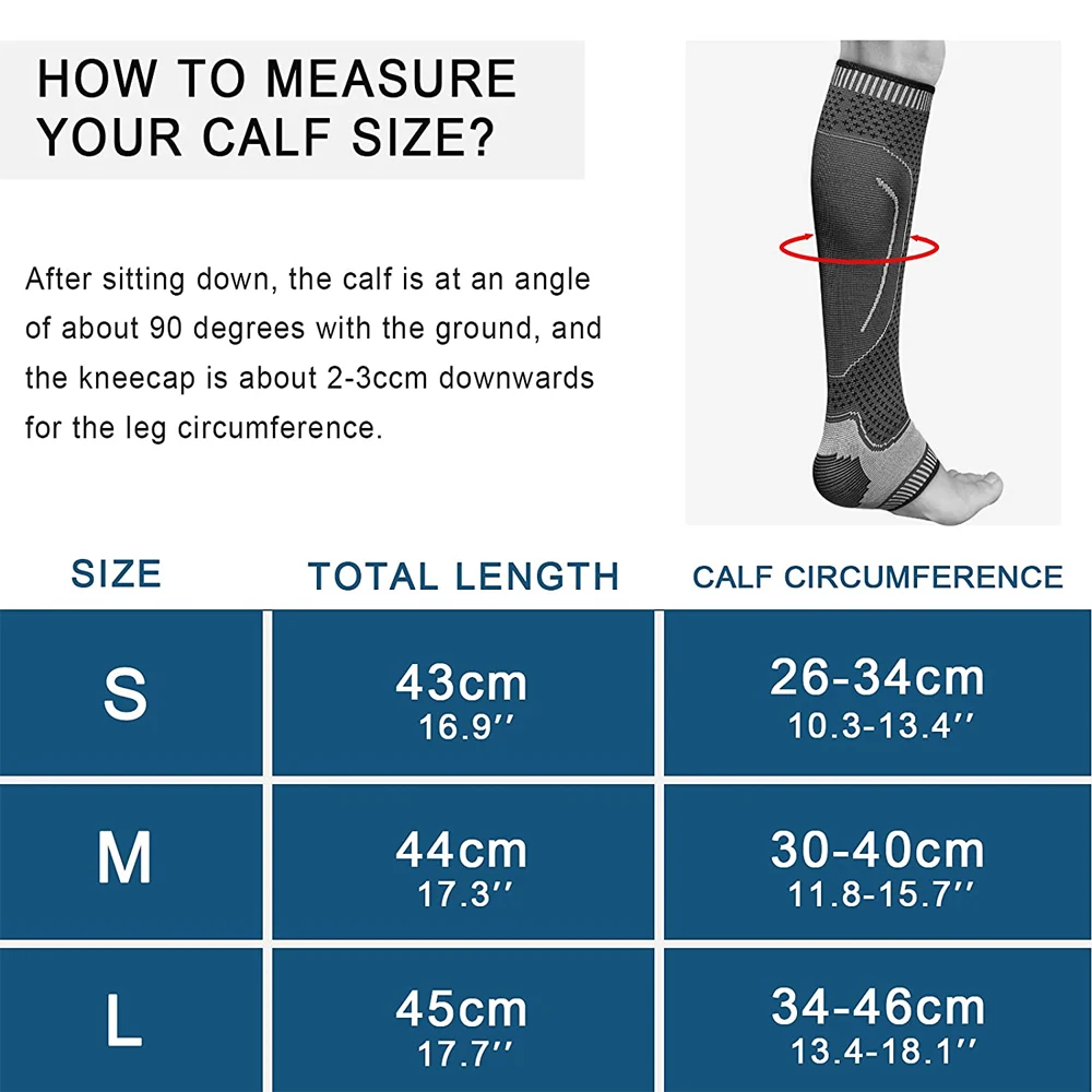 1Pcs Calf Compression Sleeves - for Shin Splint &Calf Pain Relief. Calf Support Leg Compression Socks for Running Cycling Sports