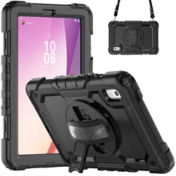 Children's 9 Tablet Case with Rotating Handle, Shoulder Strap & Built - In Protector for Tab M9 TB310FU (Black)